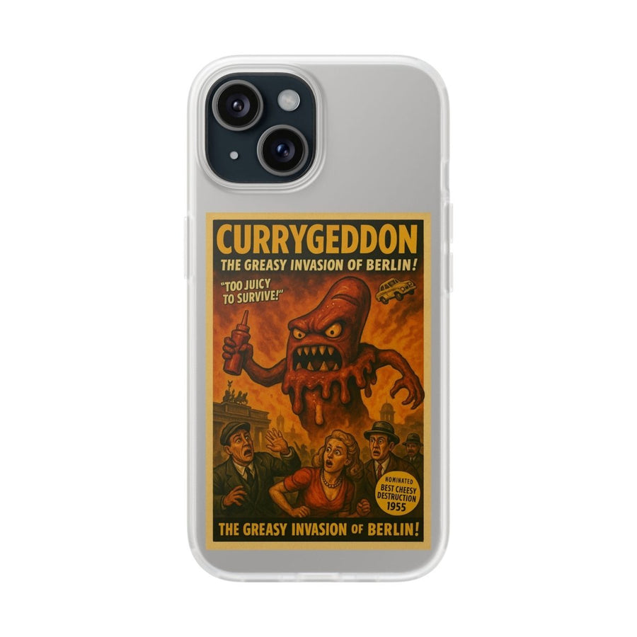Kultige Handyhülle mit Currywurst-Monster im B-Movie-Stil. Flexibel, stoßfest und ideal für Berlin-Fans & Food-Nerds.-Phone Case-True Insights