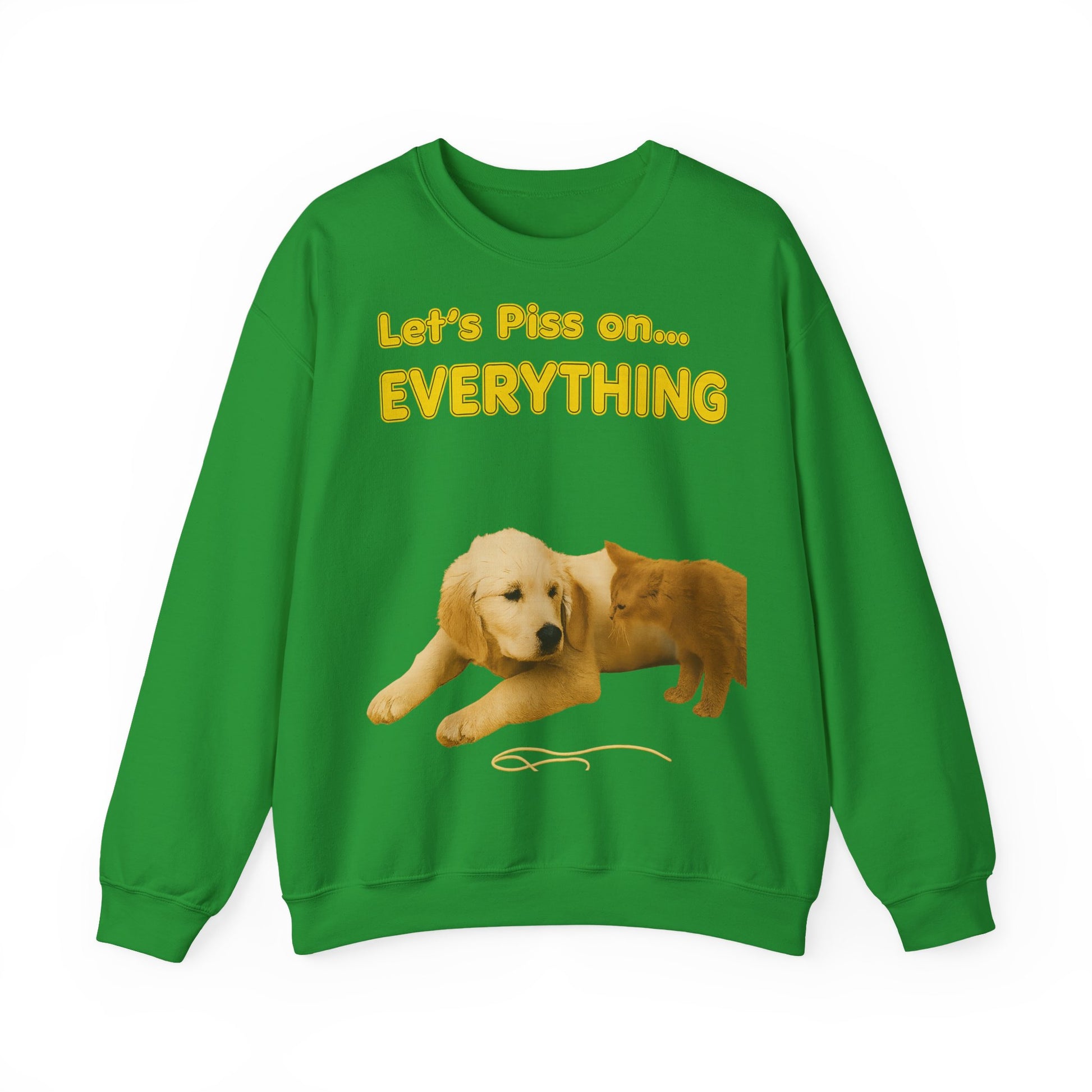 Vintage Motiv – Let’s Piss on Everything – Satirisches Sweatshirt mit Hund & Katze | True Insights Design mit Humor