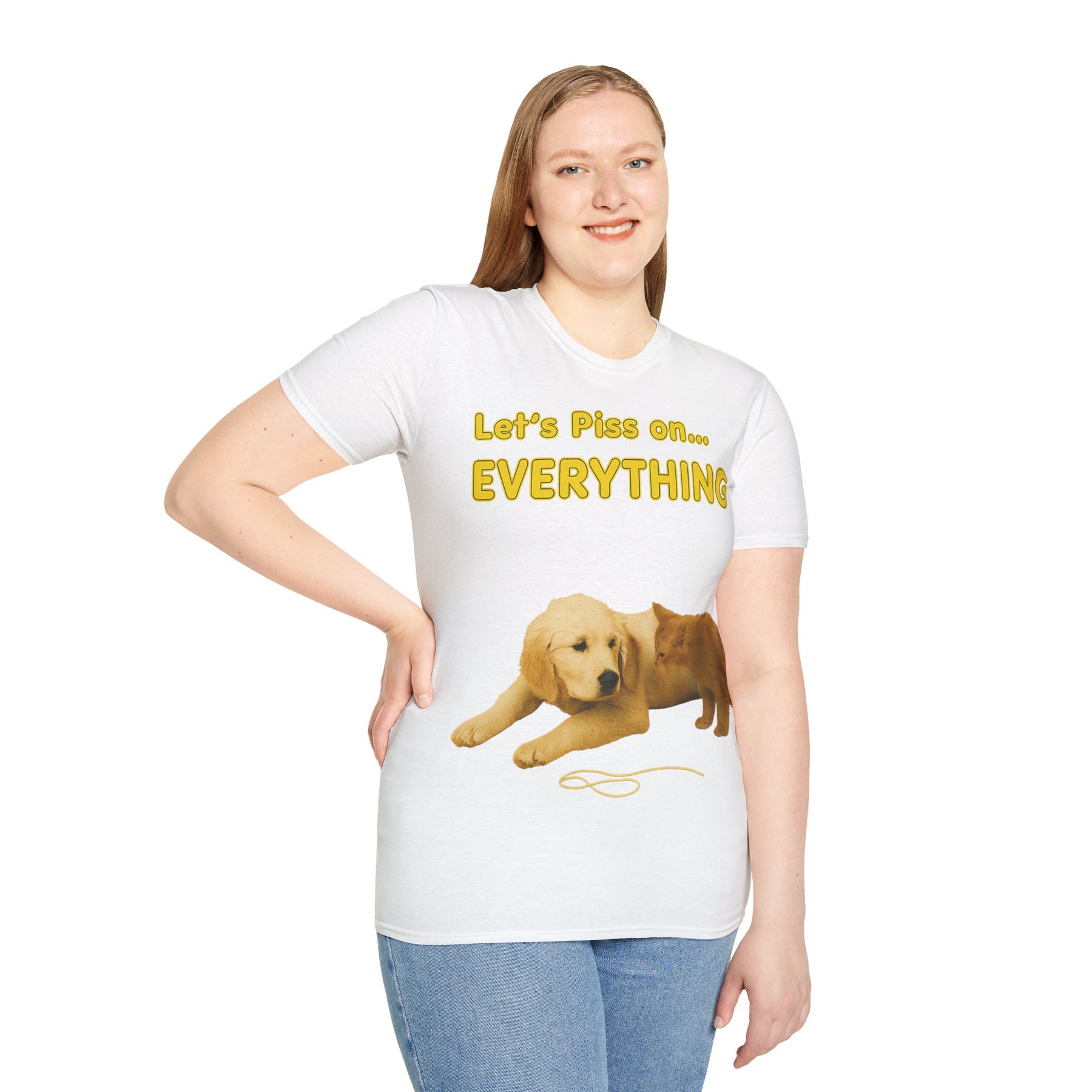 Let’s Piss on Everything – Satirisches T-Shirt mit Hund & Katze – Freches Satire-Design für mutige Statements | True Insights