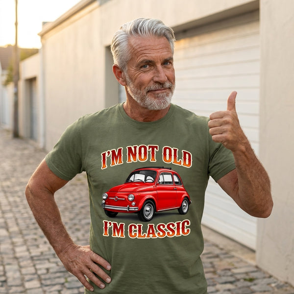 Vintage T-Shirt Fiat 500 Rot – Retro Oldtimer – getragen