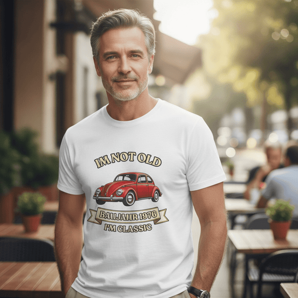 True Insights T-Shirt Baujahr 1976 roter Oldtimer Käfer Im Not Old Im Classic Geschenk zum 50. Geburtstag