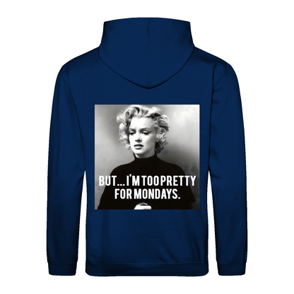 Marilyn Monroe Hoodie – Too Pretty for Mondays Satire-Design