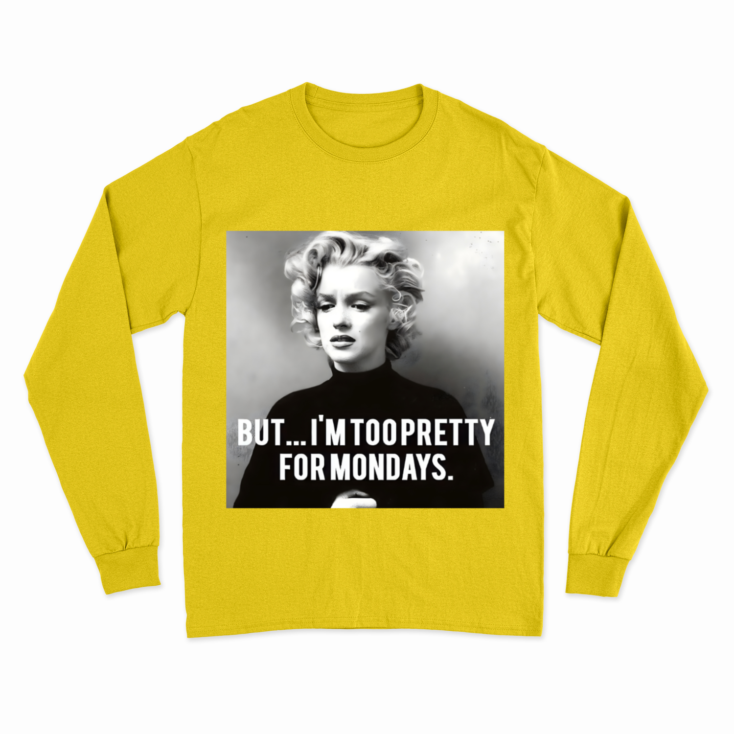 Marilyn Monroe Sweatshirt – Too Pretty for Mondays Retro-Pullover-Sweatshirt-True Insights