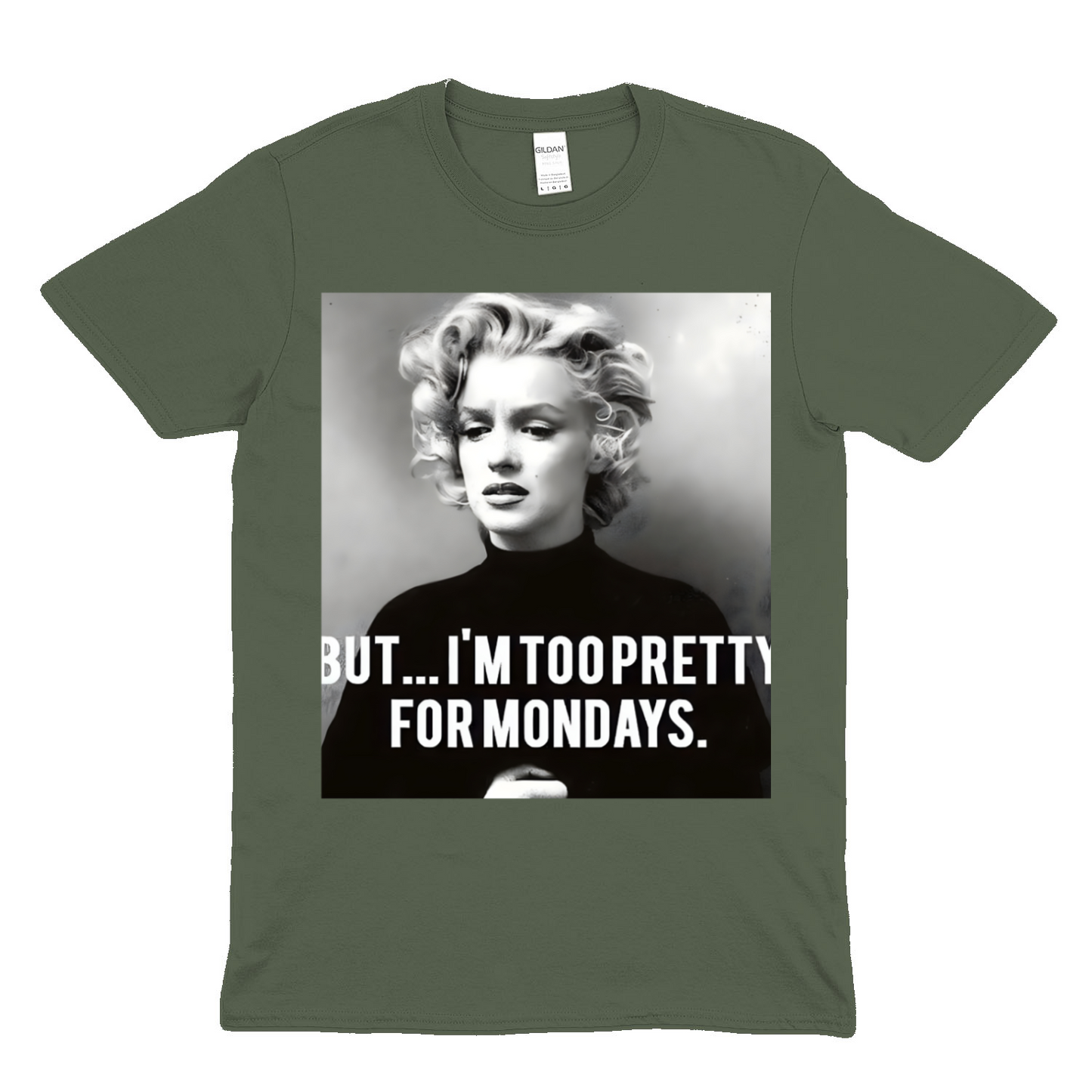 Marilyn Monroe T-Shirt – Too Pretty for Mondays Statement Shirt mit Retro-Charme-T-Shirt-True Insights