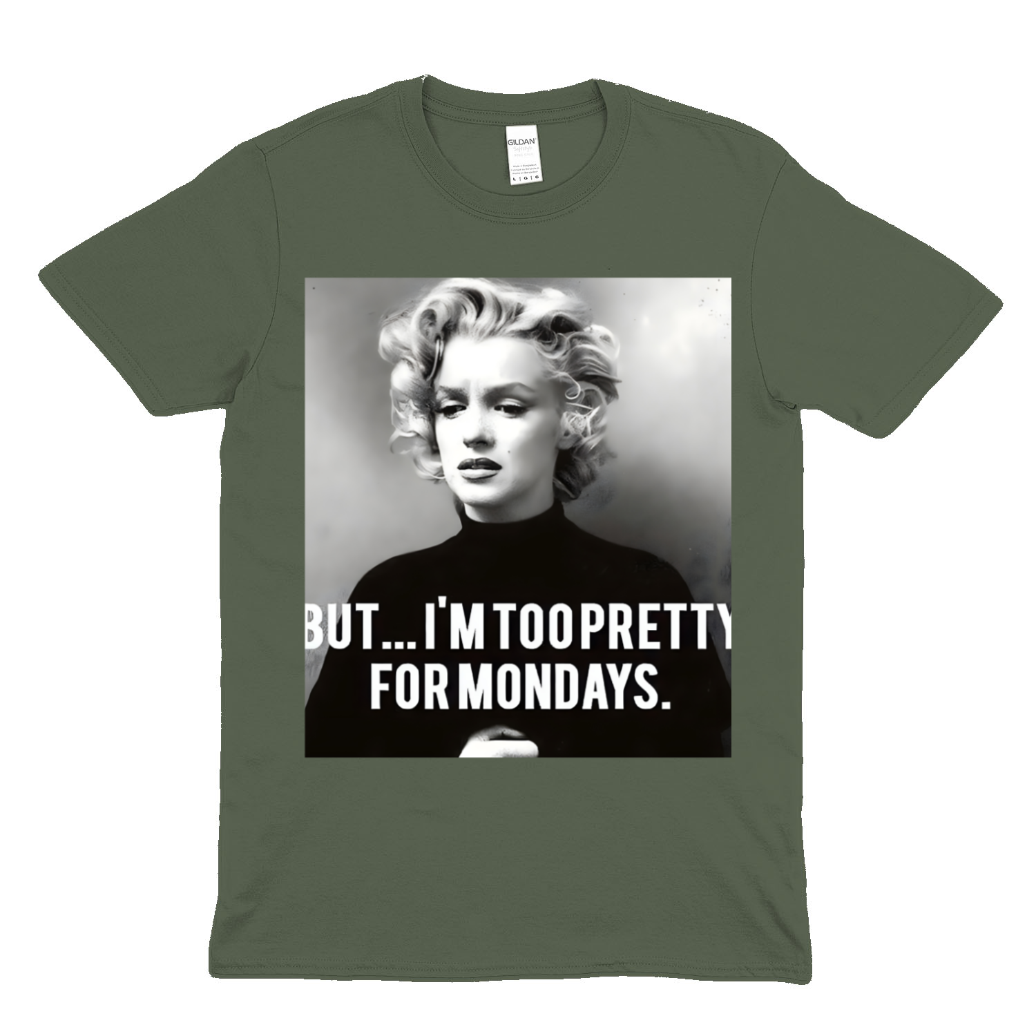 Marilyn Monroe T-Shirt – Too Pretty for Mondays Statement Shirt mit Retro-Charme-T-Shirt-True Insights