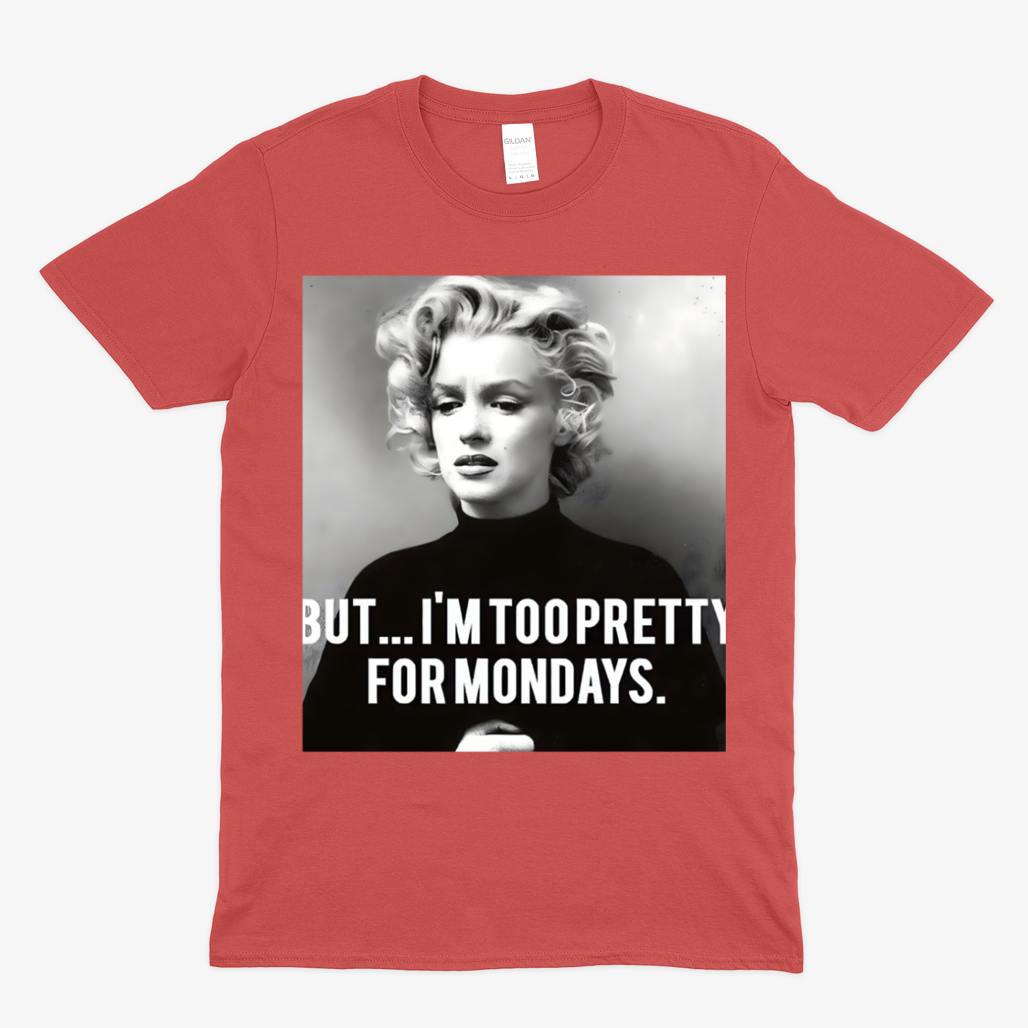 Marilyn Monroe T-Shirt – Too Pretty for Mondays Statement Shirt mit Retro-Charme-T-Shirt-True Insights
