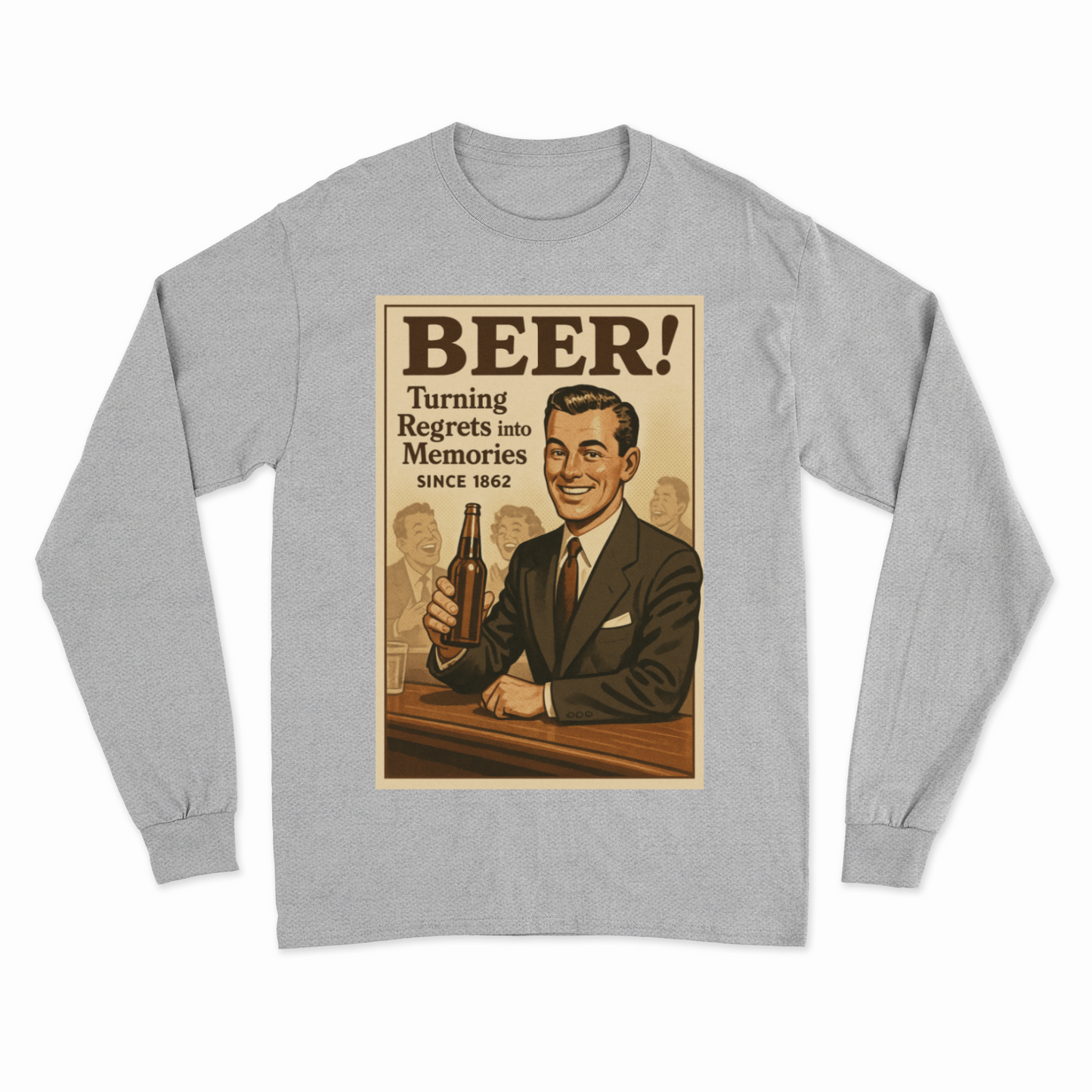 Beer Sweatshirt – Retro-Sweatshirt mit bittersüßem Humor seit 1862 - Gildan Heavy Blend Adult Crewneck G18000 – Freches Satire-Design für mutige Statements | True Insights