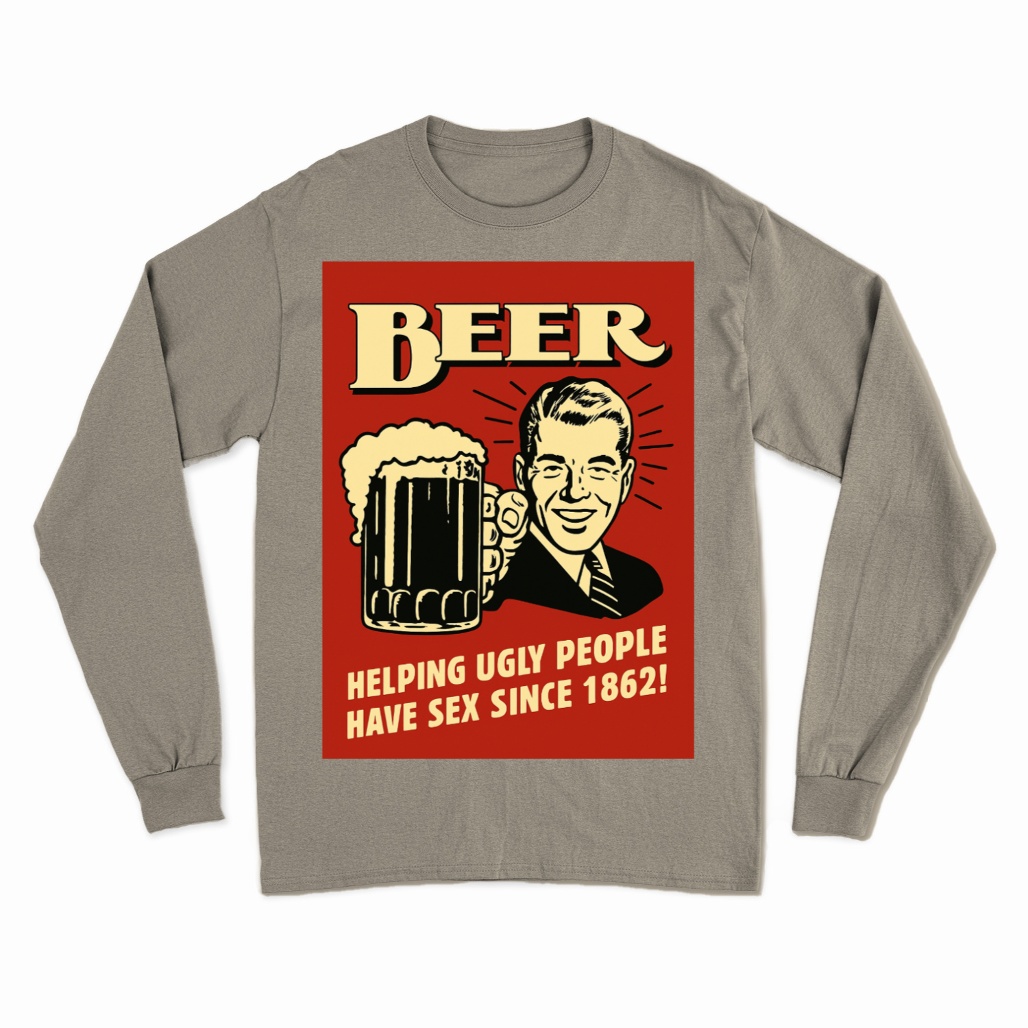 Beer Sweatshirt – Schwarzer Humor im Retro-Werbestil – Freches Satire-Design für mutige Statements | True Insights