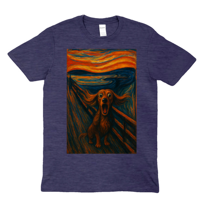 Dackel T-Shirt – „Der Schrei des Dackels“ | Satirische Kunst-Parodie – Lustiges | True Insights – Bild 7