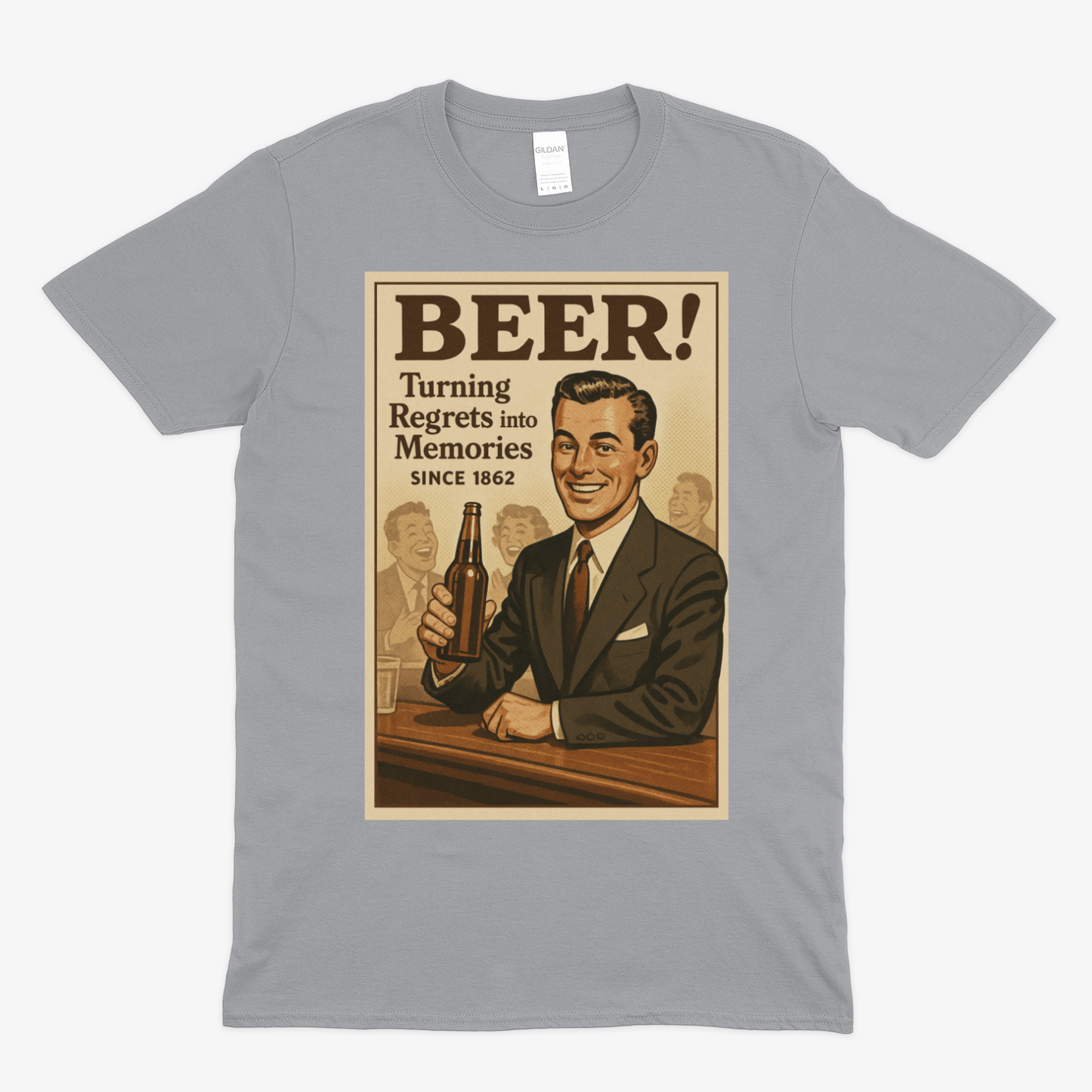 Beer! – Vintage T-Shirt „Turning Regrets into Memories“-T-Shirt-True Insights