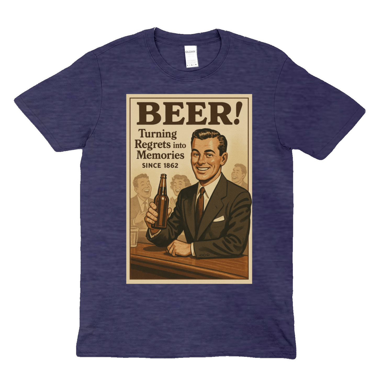 Beer! – Vintage T-Shirt „Turning Regrets into Memories“-T-Shirt-True Insights