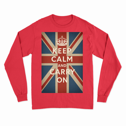 Sweatshirt – Sweatshirt „Keep Calm and Carry On“ – Britischer Klassiker im Retro-Look | True Insights Design mit Humor
