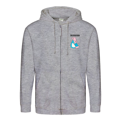 Chloroform Bunny Zip Hoodie – Schwarzhumor Cartoon-Hoodie-Zip Hoodie-True Insights