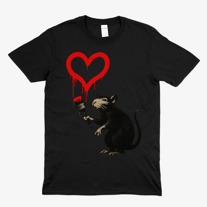T-Shirt ›Ratte mit Herz‹ – Satirisches Streetart Motiv für Urban Wear-T-Shirt-True Insights