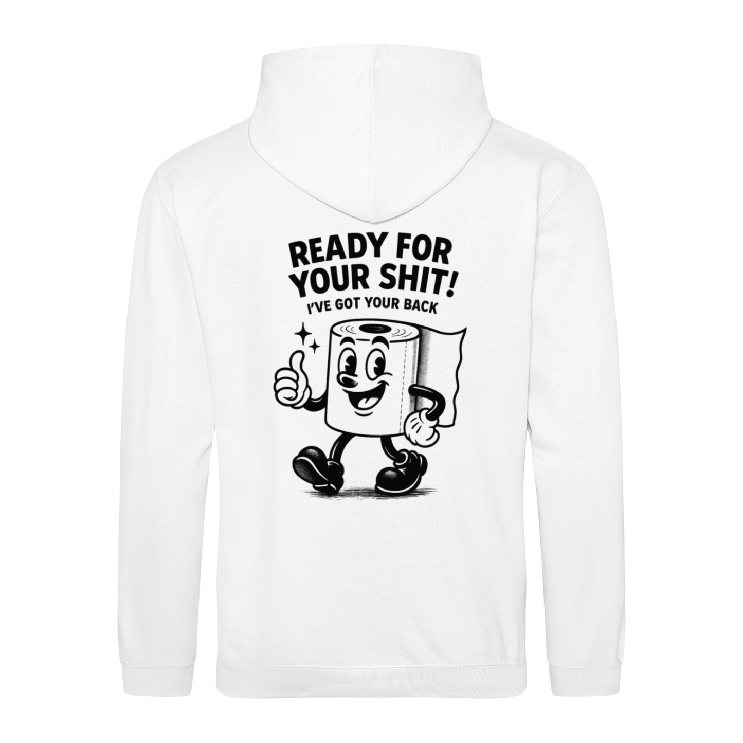 Sweatshirt Ready for your Shit – Satirischer Hoodie mit Rückendruck-Sweatshirt-True Insights