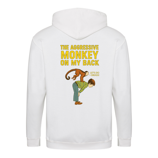 „The Aggressive Monkey on My Back“ Hoodie – Satirisches Retro-Motiv mit Vintage-Humor