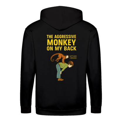 „The Aggressive Monkey on My Back“ Hoodie – Satirisches Retro-Motiv mit Vintage-Humor