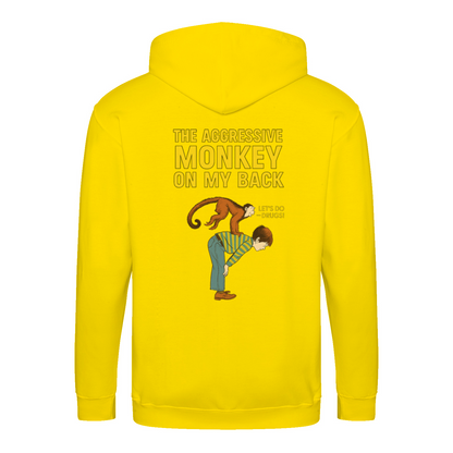 „The Aggressive Monkey on My Back“ Hoodie – Satirisches Retro-Motiv mit Vintage-Humor