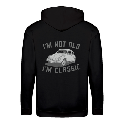 „I’m Not Old, I’m Classic“ Hoodie – Retro-Auto & Humor im Vintage-Stil