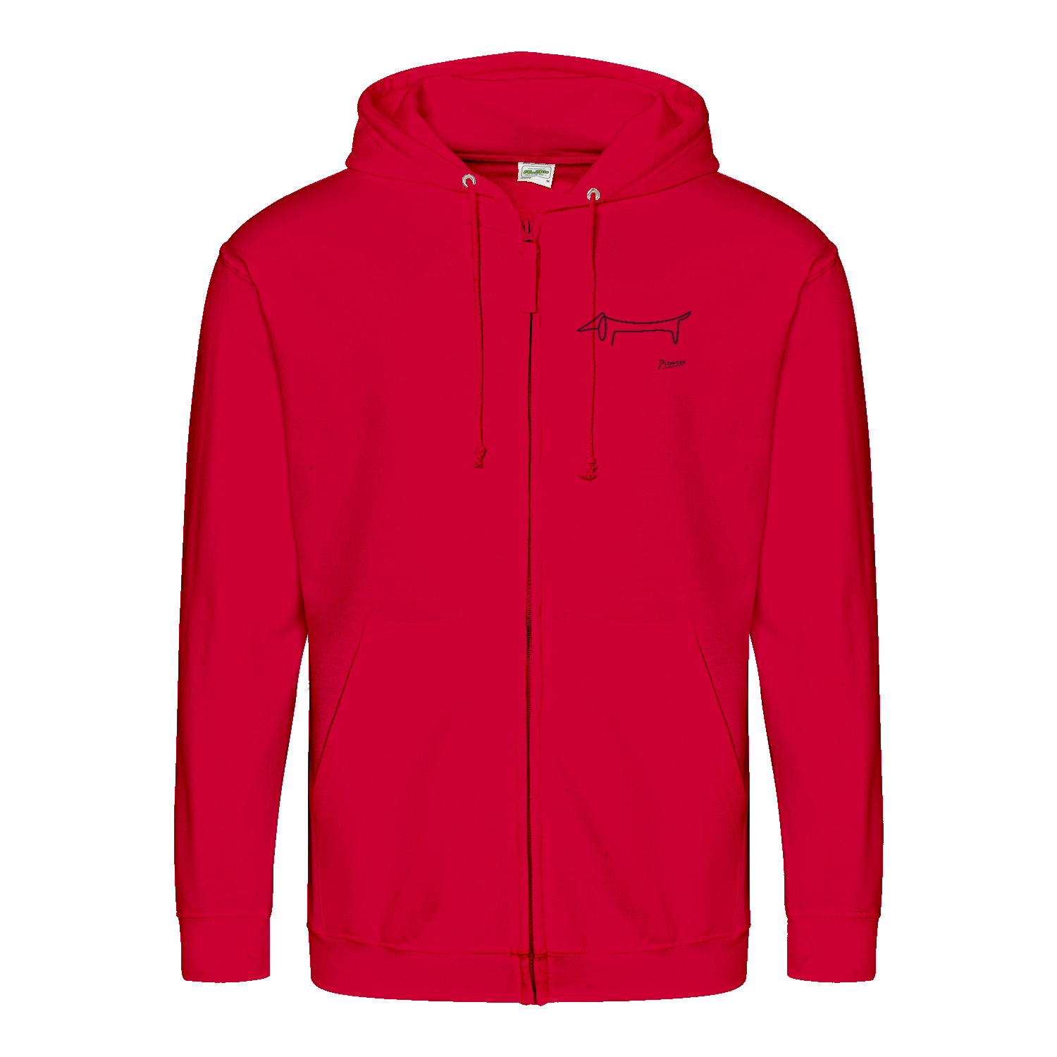 Dackel Hoodie – Picasso Line Art | Minimalistisches Statement Sweatshirt-Zip Hoodie-True Insights