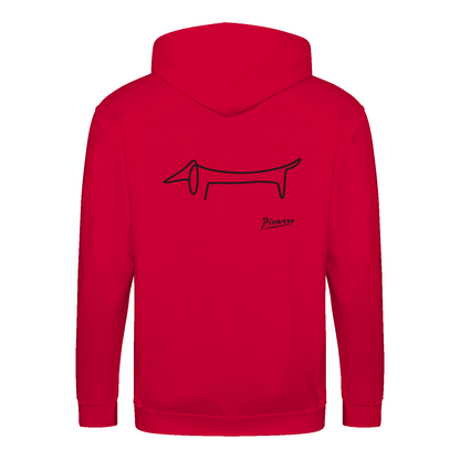 Dackel Hoodie – Picasso Line Art | Minimalistisches Statement Sweatshirt-Zip Hoodie-True Insights