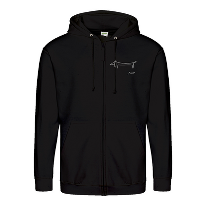 Dackel Hoodie – Picasso Line Art | Minimalistisches Statement Sweatshirt-Zip Hoodie-True Insights