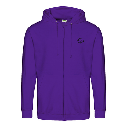 Don’t Talk to Strangers Zip Hoodie | Satirisches Alien-Motiv im Retro-Stil | Warnung im 50s Design 📝 Meta-Beschreibung:-Zip Hoodie-True Insights