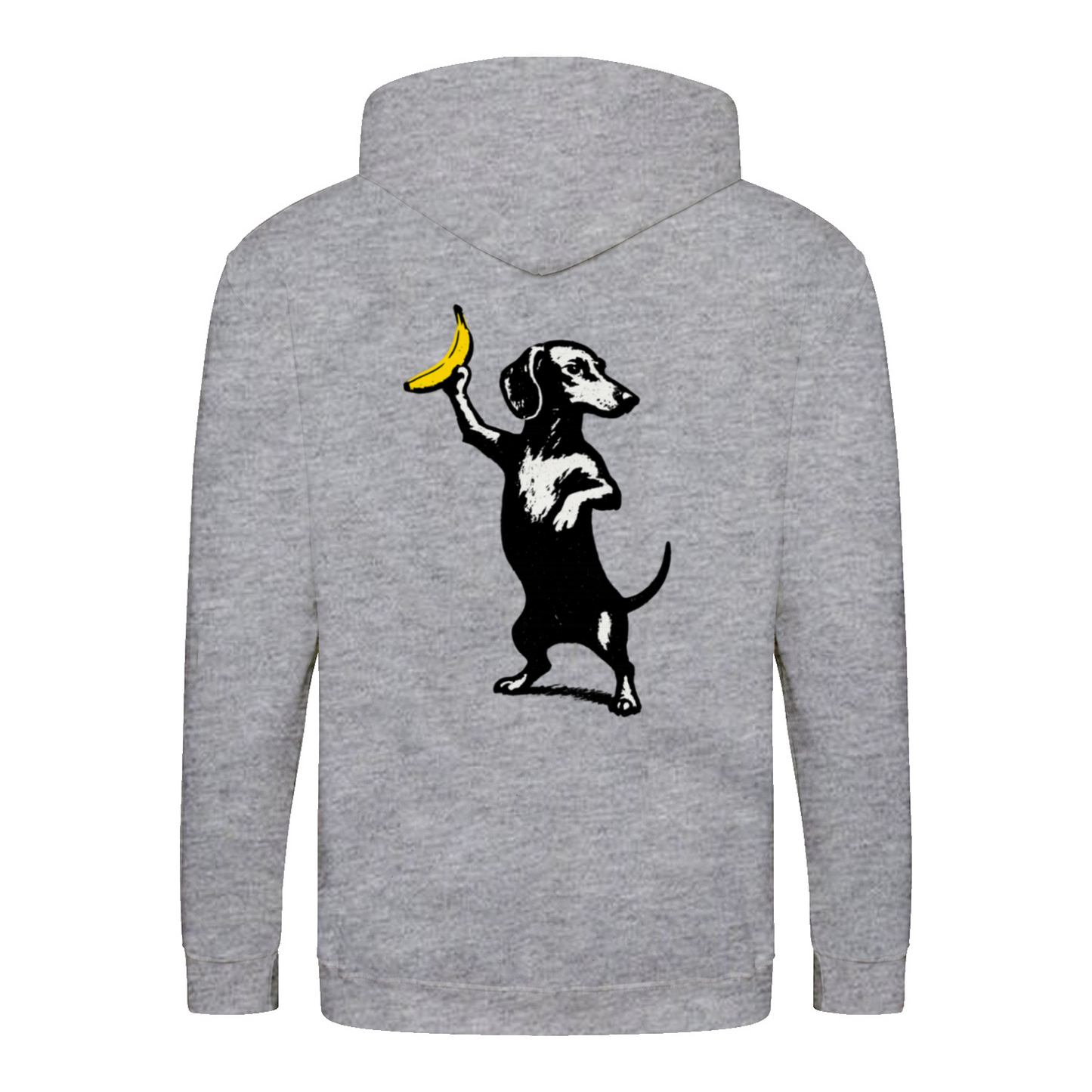 Dackel mit Banane – Ironischer Street-Art Zip-Hoodie