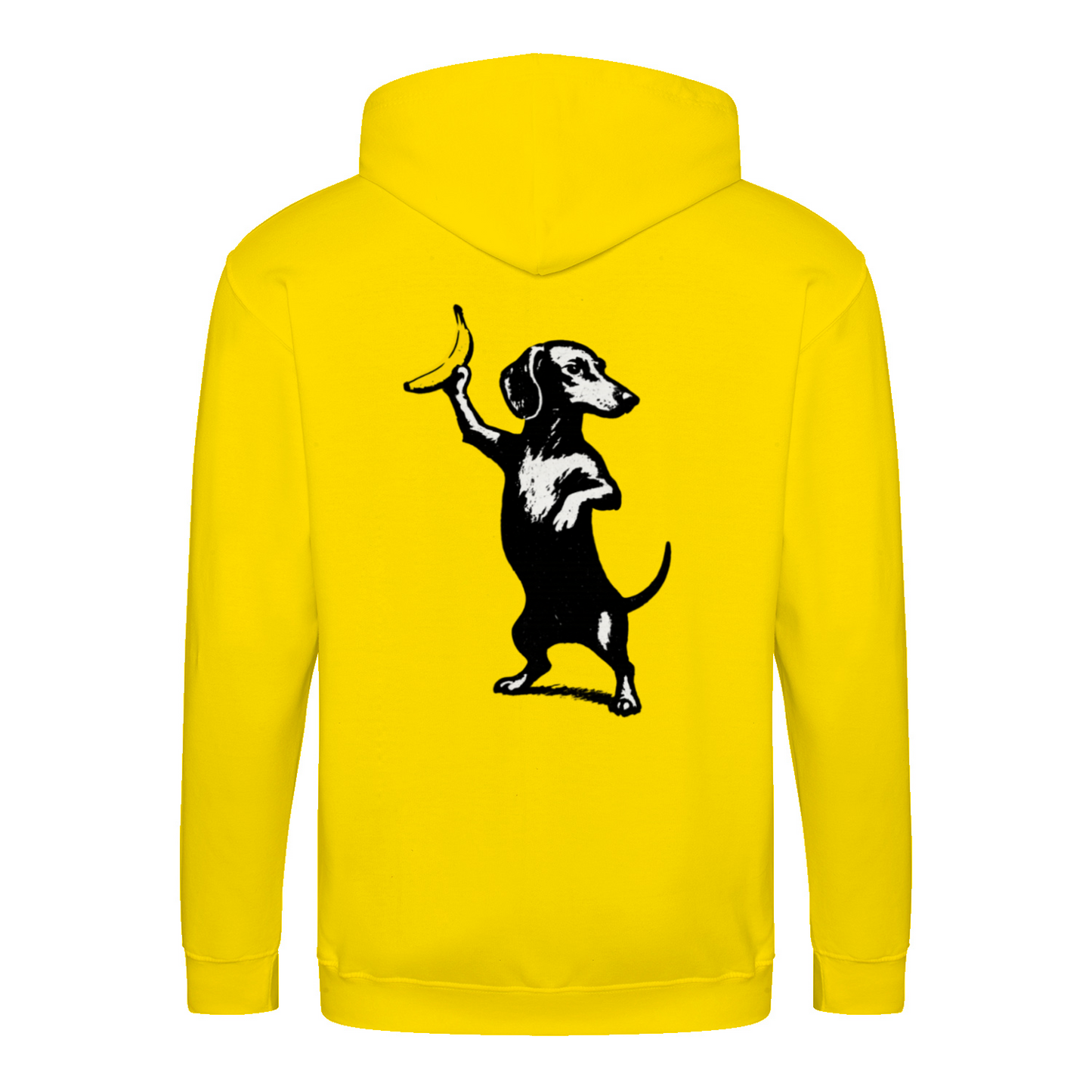 Dackel mit Banane – Ironischer Street-Art Zip-Hoodie