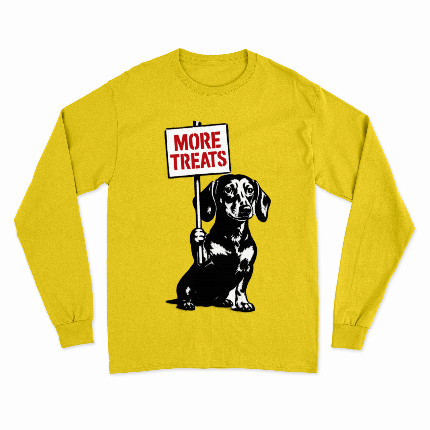Dackel „More Treats“ – Banksy Style Sweatshirt mit augenzwinkerndem Protest-Sweatshirt-True Insights