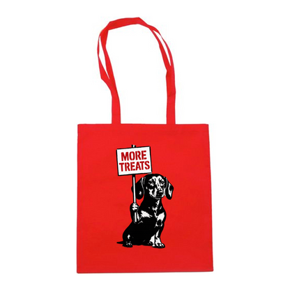 Dackel „More Treats“ – Satirische Street-Art Stofftasche für Hundeliebhaber & Kunstfans