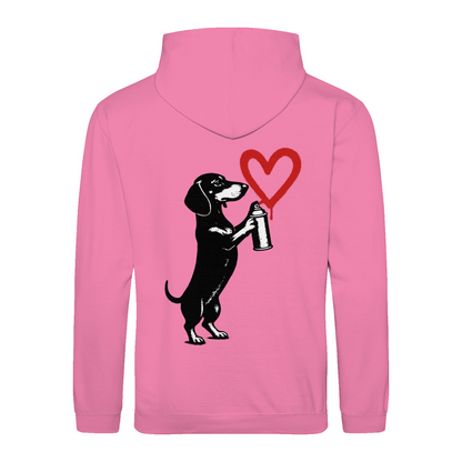 Dackel „Love Graffiti“ – Street-Art Sweatshirt für Liebhaber urbaner Statements