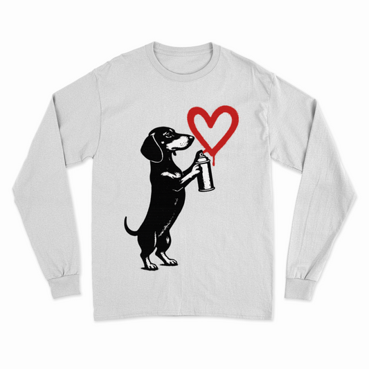 Dackel „Love Graffiti“ – Street-Art Sweatshirt für Liebhaber urbaner Statements