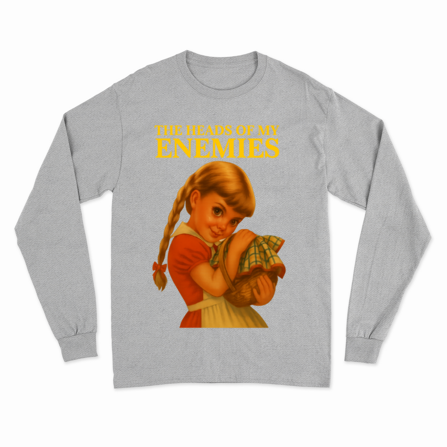 The Heads of My Enemies Longsleeve – Düster-satirisches Retro-Shirt mit Augenzwinkern