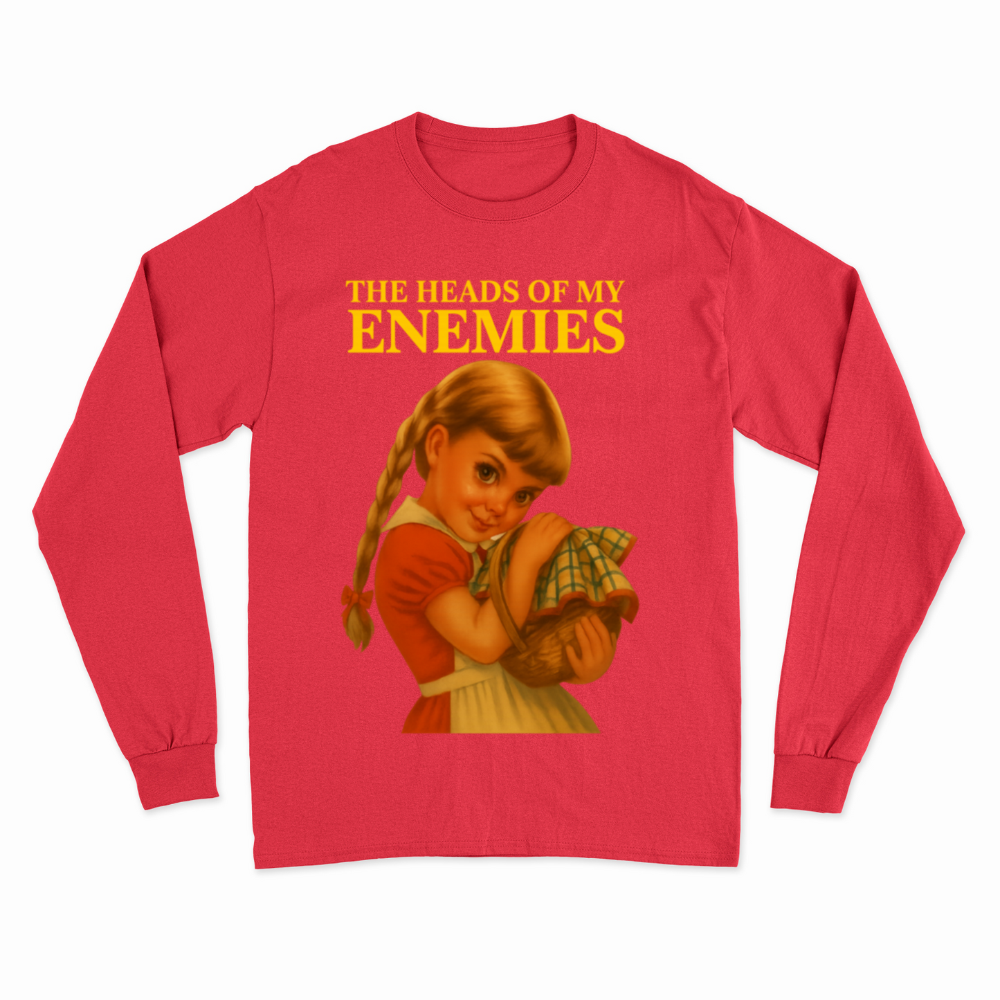 The Heads of My Enemies Longsleeve – Düster-satirisches Retro-Shirt mit Augenzwinkern