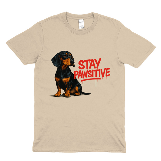 Stay Pawsitive T-Shirt – Dackel-Motiv für gute Laune & positive Vibes
