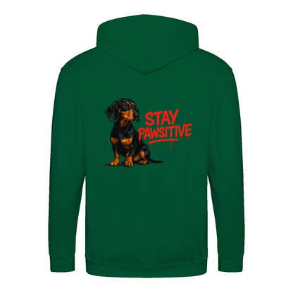 Stay Pawsitive Zip Hoodie – Dackel-Chic mit positiver Energie