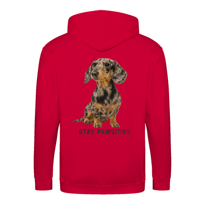 Stay Pawsitive Zip Hoodie – Dackel-Chic mit positiver Energie