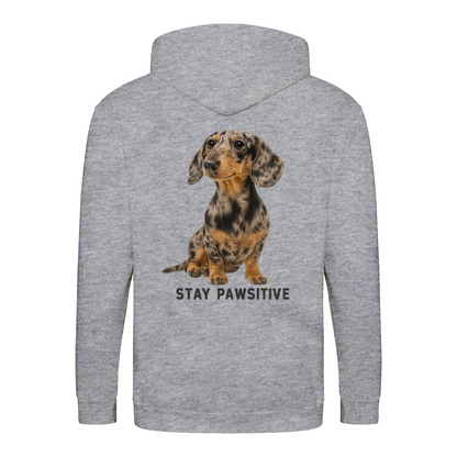 Stay Pawsitive Zip Hoodie – Dackel-Chic mit positiver Energie