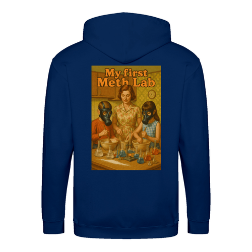 My First Meth Lab Zip Hoodie – Satirischer Retro-Look mit dunklem Humor