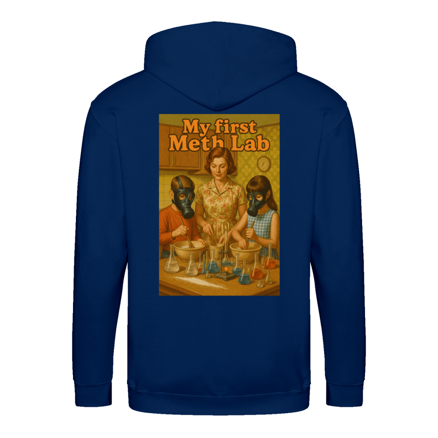 My First Meth Lab Zip Hoodie – Satirischer Retro-Look mit dunklem Humor