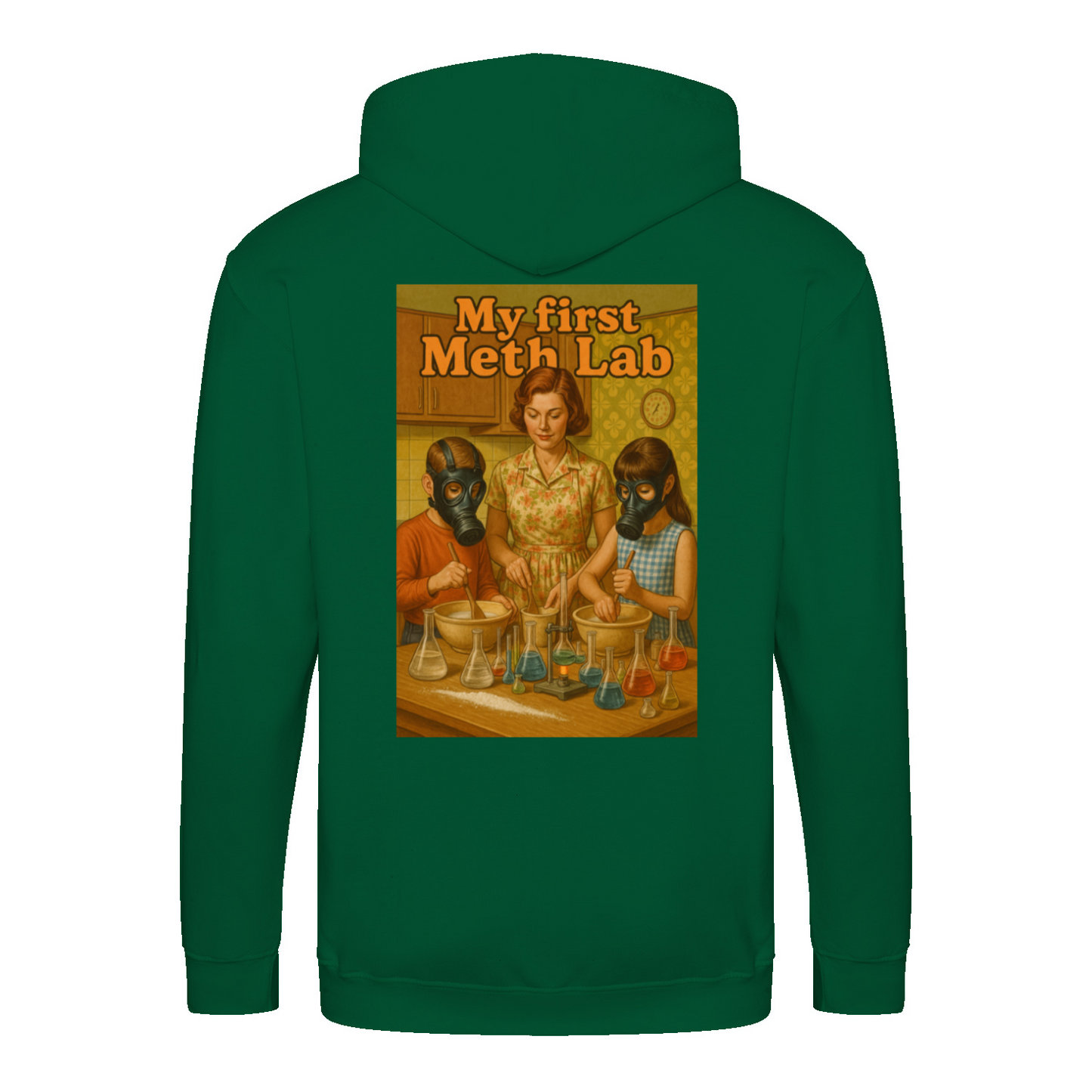 My First Meth Lab Zip Hoodie – Satirischer Retro-Look mit dunklem Humor