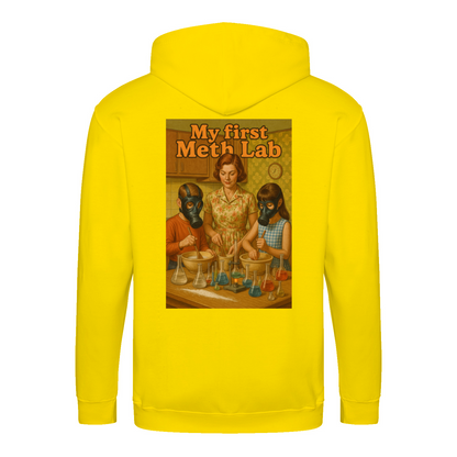 My First Meth Lab Zip Hoodie – Satirischer Retro-Look mit dunklem Humor