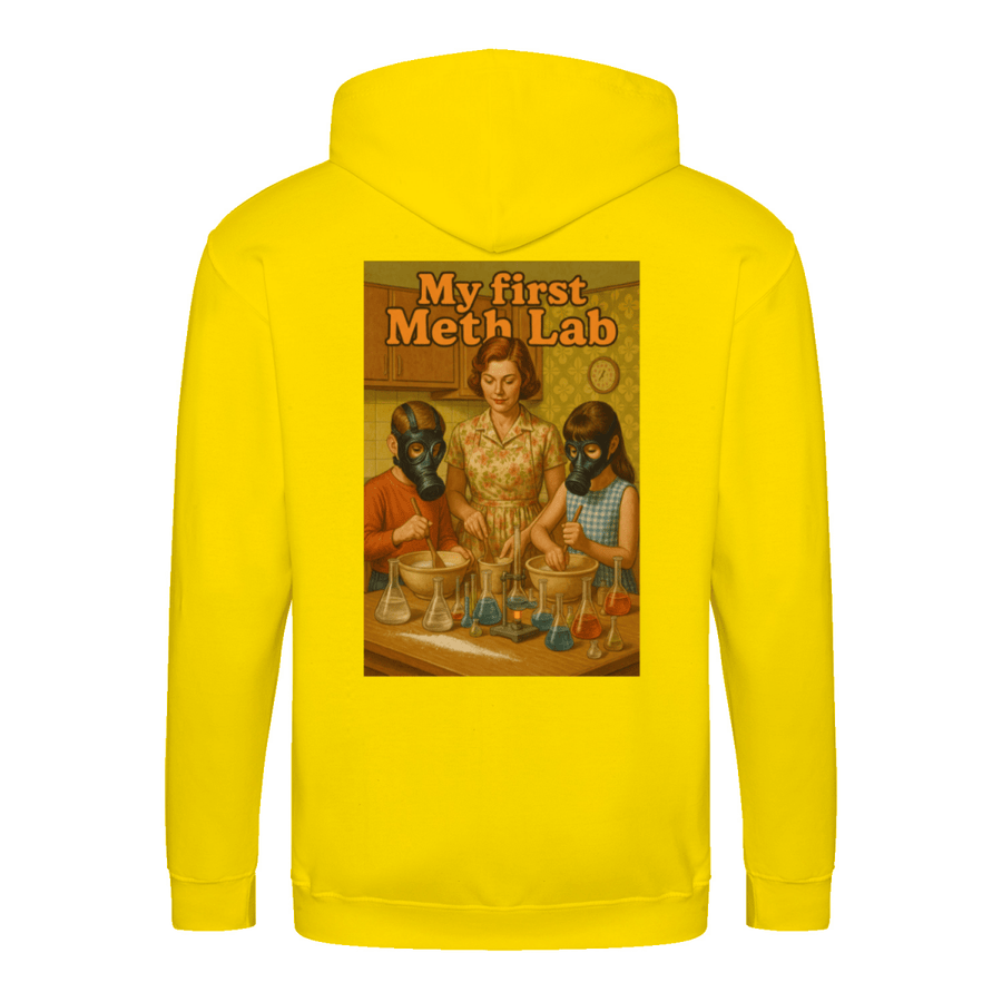 My First Meth Lab Zip Hoodie – Satirischer Retro-Look mit dunklem Humor