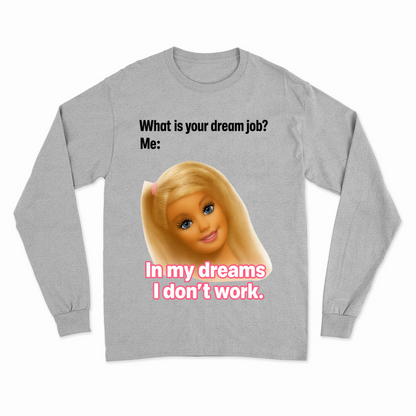 Traumjob Sweatshirt – Satirisches Anti-Work Sweater mit Puppen-Illustration