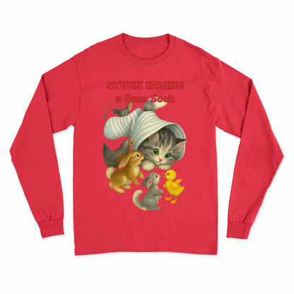 Stuck Inside a Gum Sock Sweatshirt – Satirisches Retro-Design mit Katze & Chaos-Charme