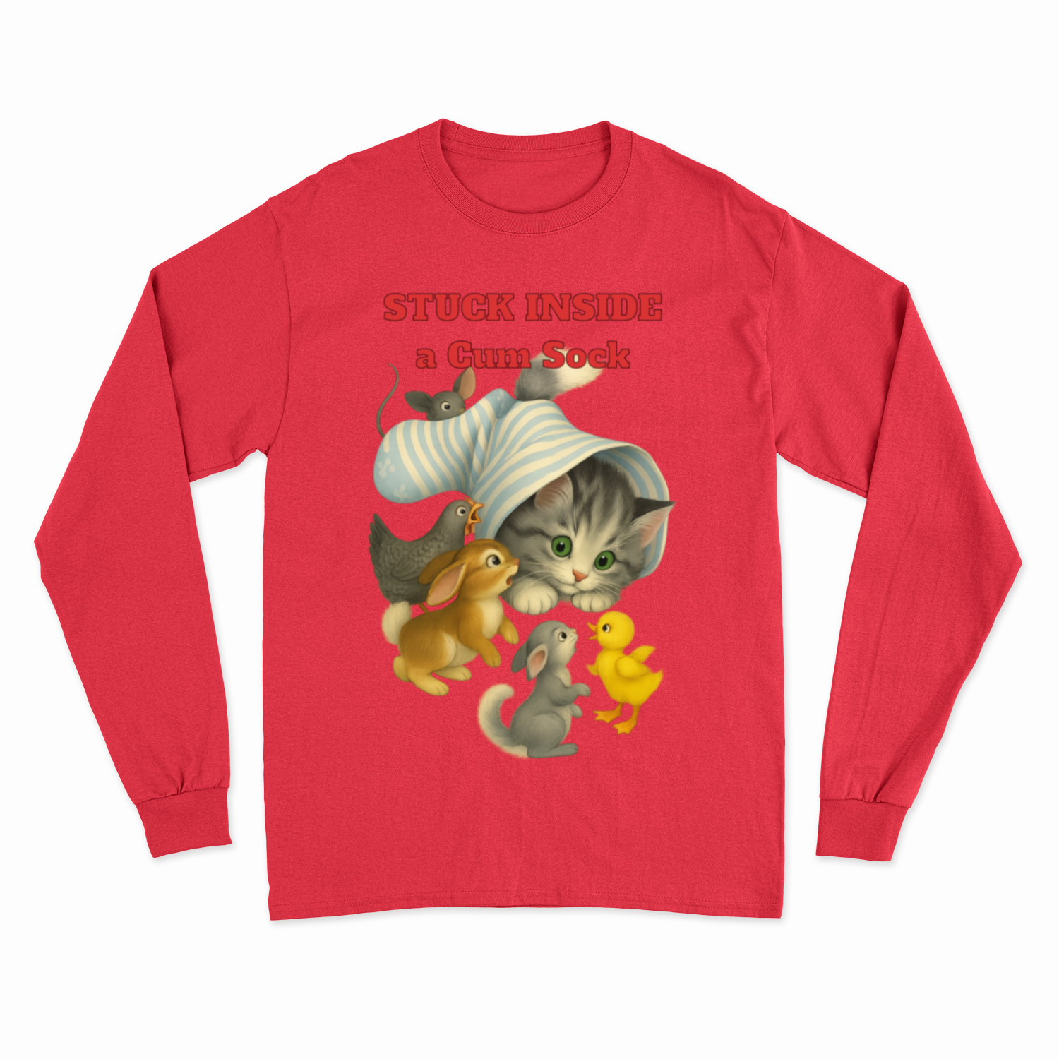 Stuck Inside a Gum Sock Sweatshirt – Satirisches Retro-Design mit Katze & Chaos-Charme