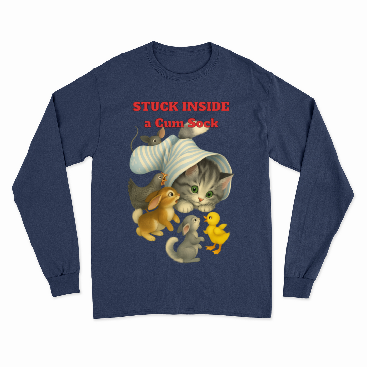 Stuck Inside a Gum Sock Sweatshirt – Satirisches Retro-Design mit Katze & Chaos-Charme