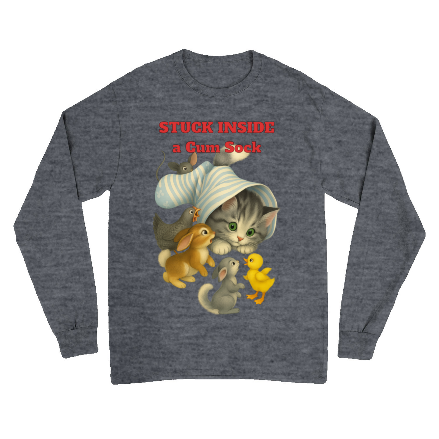 Stuck Inside a Gum Sock Sweatshirt – Satirisches Retro-Design mit Katze & Chaos-Charme