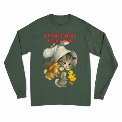 Stuck Inside a Gum Sock Sweatshirt – Satirisches Retro-Design mit Katze & Chaos-Charme